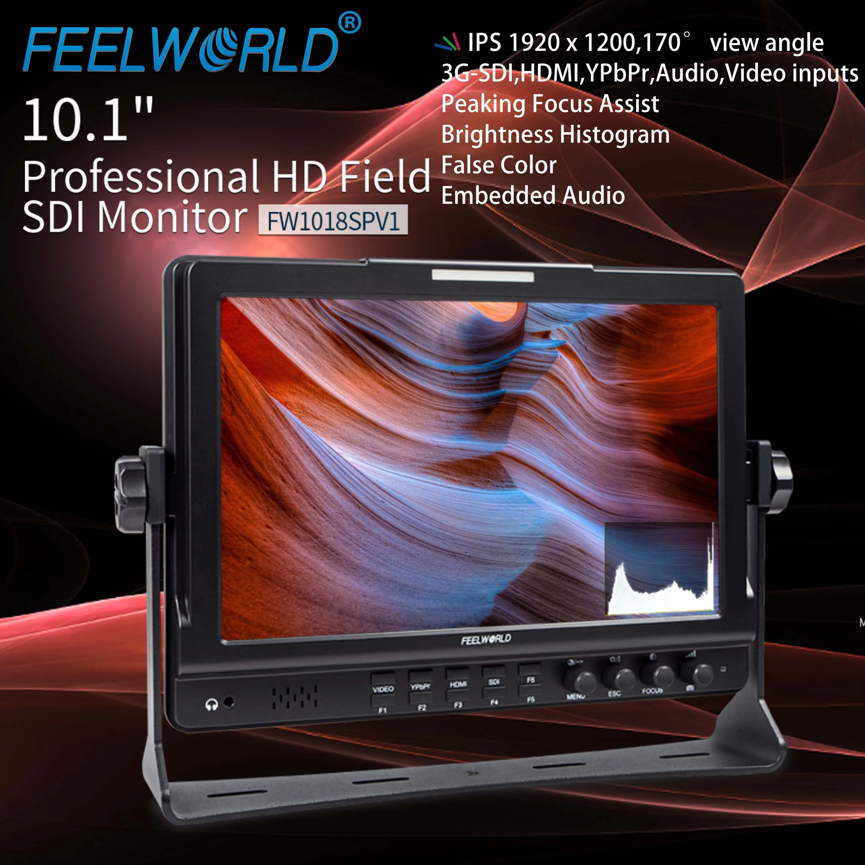 FEELWORLD FW1018SP V1 شاشة على الكاميرا IPS HD عرض أدوات السينما دعم شعار مخصص OEM المصنع مباشرة LB #2