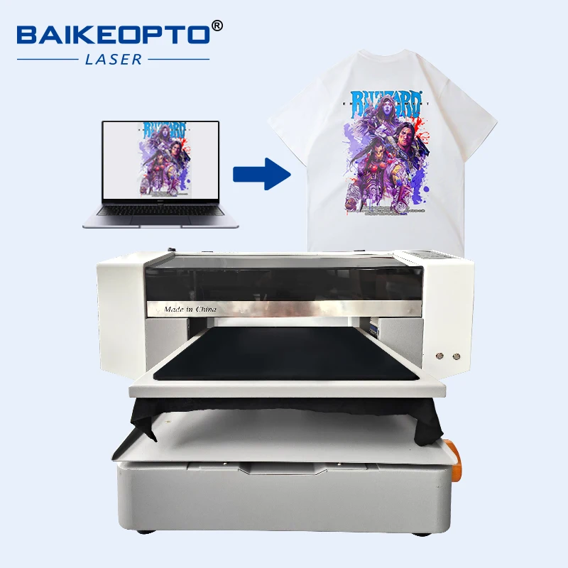 Automatic T-shirt DTG Printer 40*50cm Width for Cloth Set 2pcs i3200 Heads CMYKW DTG Single Station Inkjet Printer