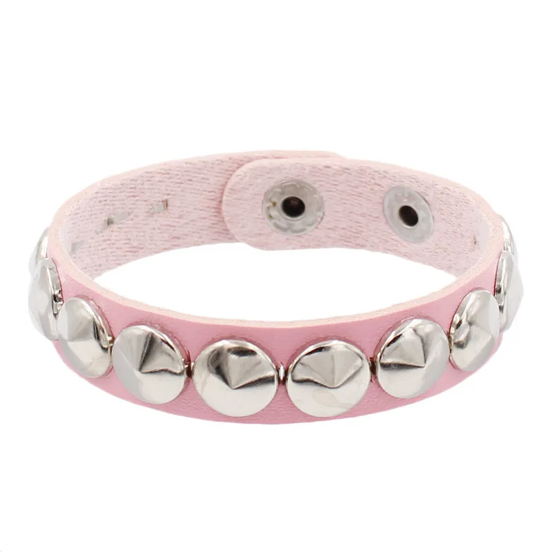 Fashion Punk Rivet Chain Bracelet Spike Leather Rock Style Metal Bracelet Wristbands Unisex Leather Bracelet image 3