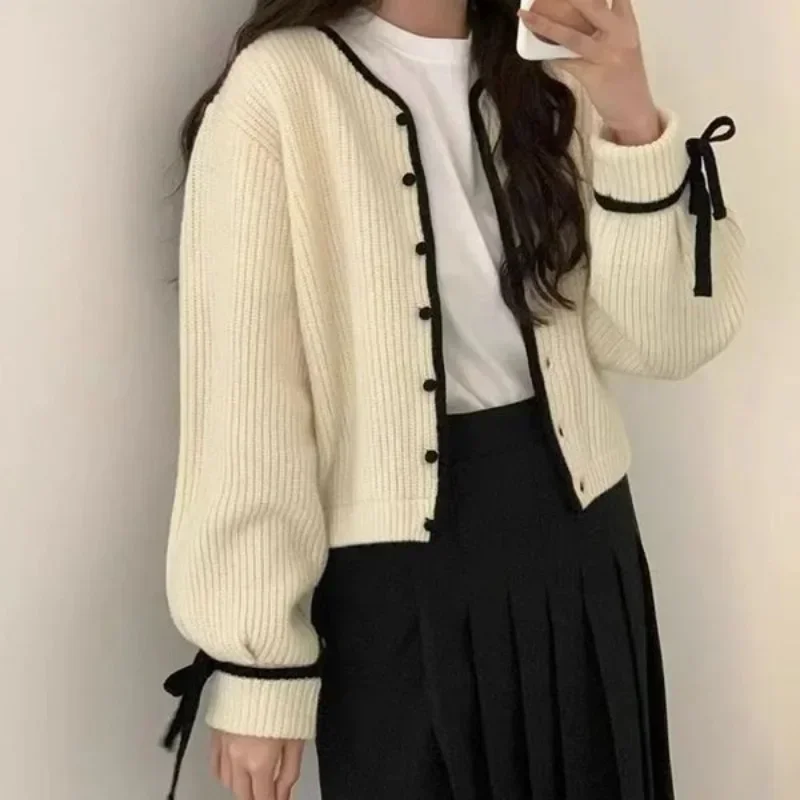 Cardigan de malha cinza estilo cidade profunda, jovem, retrô, casual, confortável, suéter harajuku, casaco estético, outono