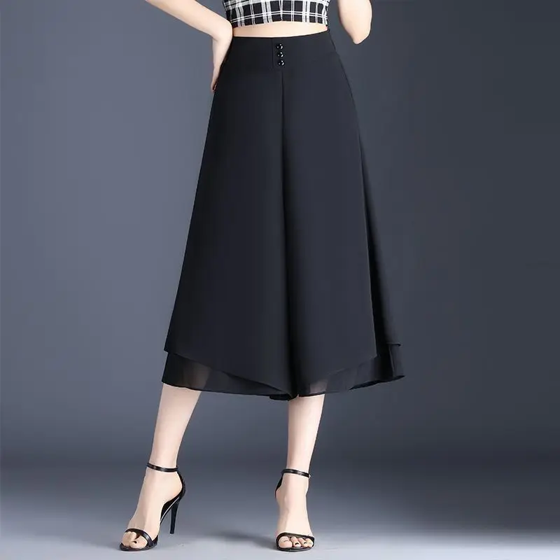 

Шифоновые брюки для женщин, корейские модные осенние эластичные оригинальные брюки Xxl Y2k, уличная одежда 90-х годов, новые женские брюки с широкими штанинами