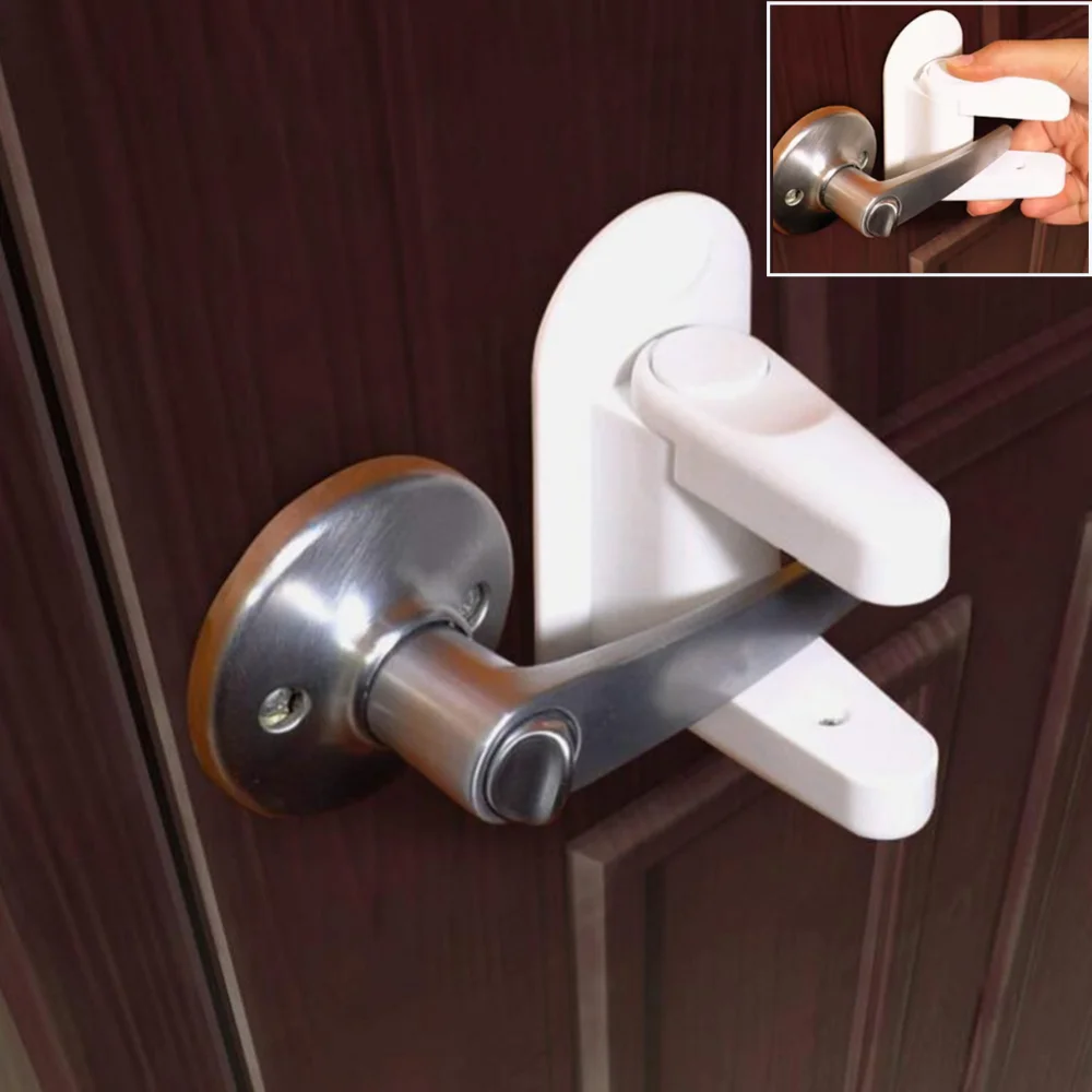 Blocco di sicurezza per bambini blocco della leva della porta porte a prova di bambino maniglia di sicurezza adesiva maniglia di sicurezza adesiva compatibile Standard
