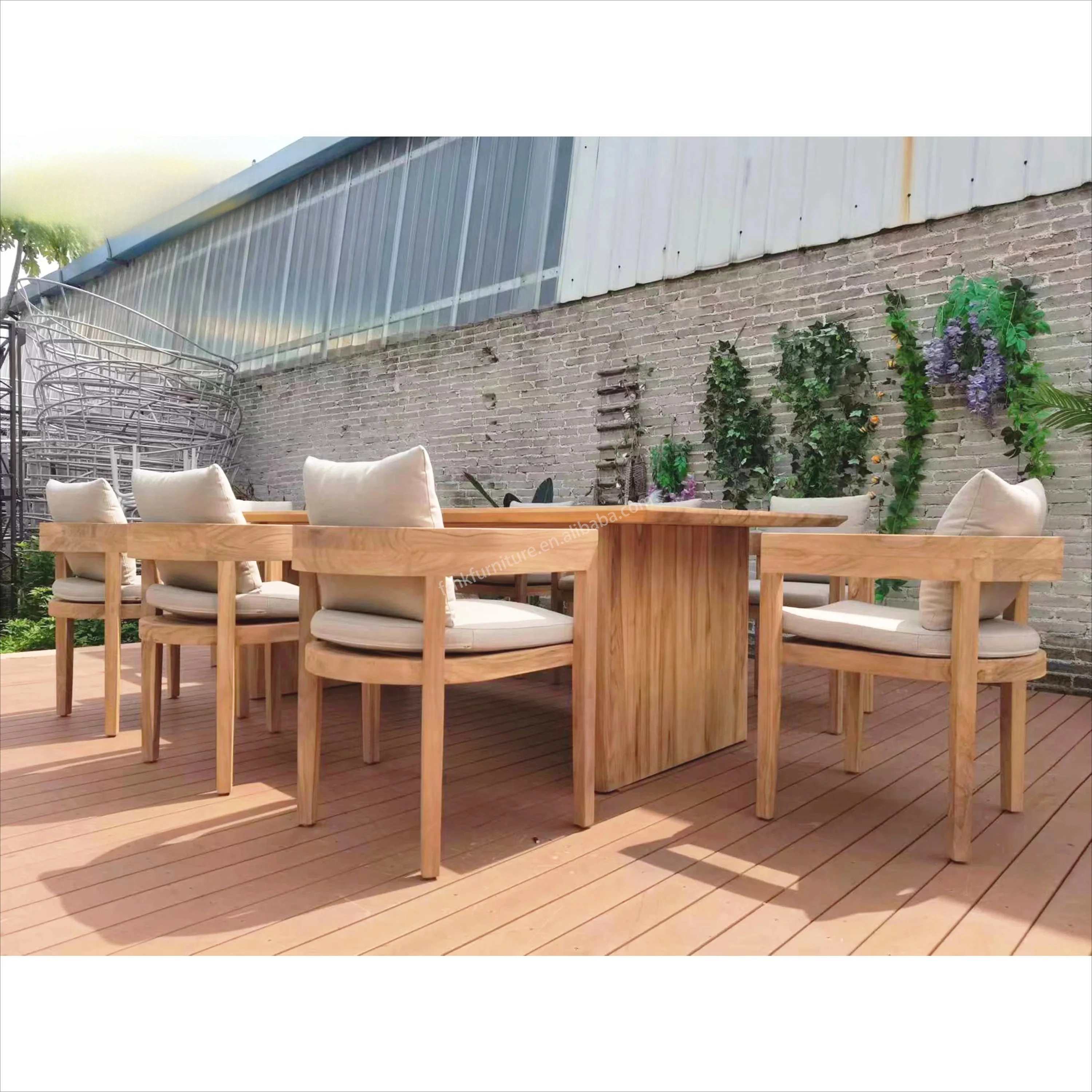 Outdoor Patio Garden Sets Teak Furniture Dinning Table and Chair Set