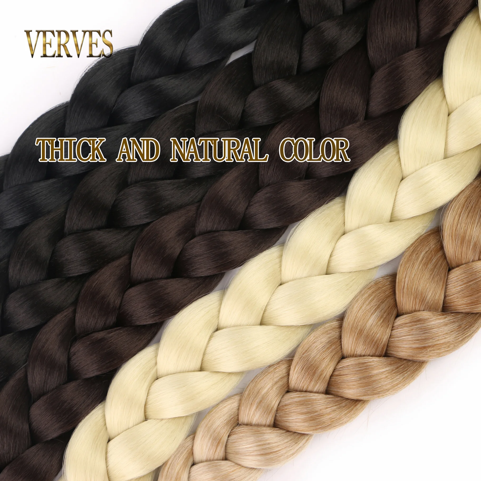 24 Inch Braided Ponytail Hair Extensions For Women Girl 110g/piece Ombre Thick Hair With Rubber Bands Easy Wear view 5