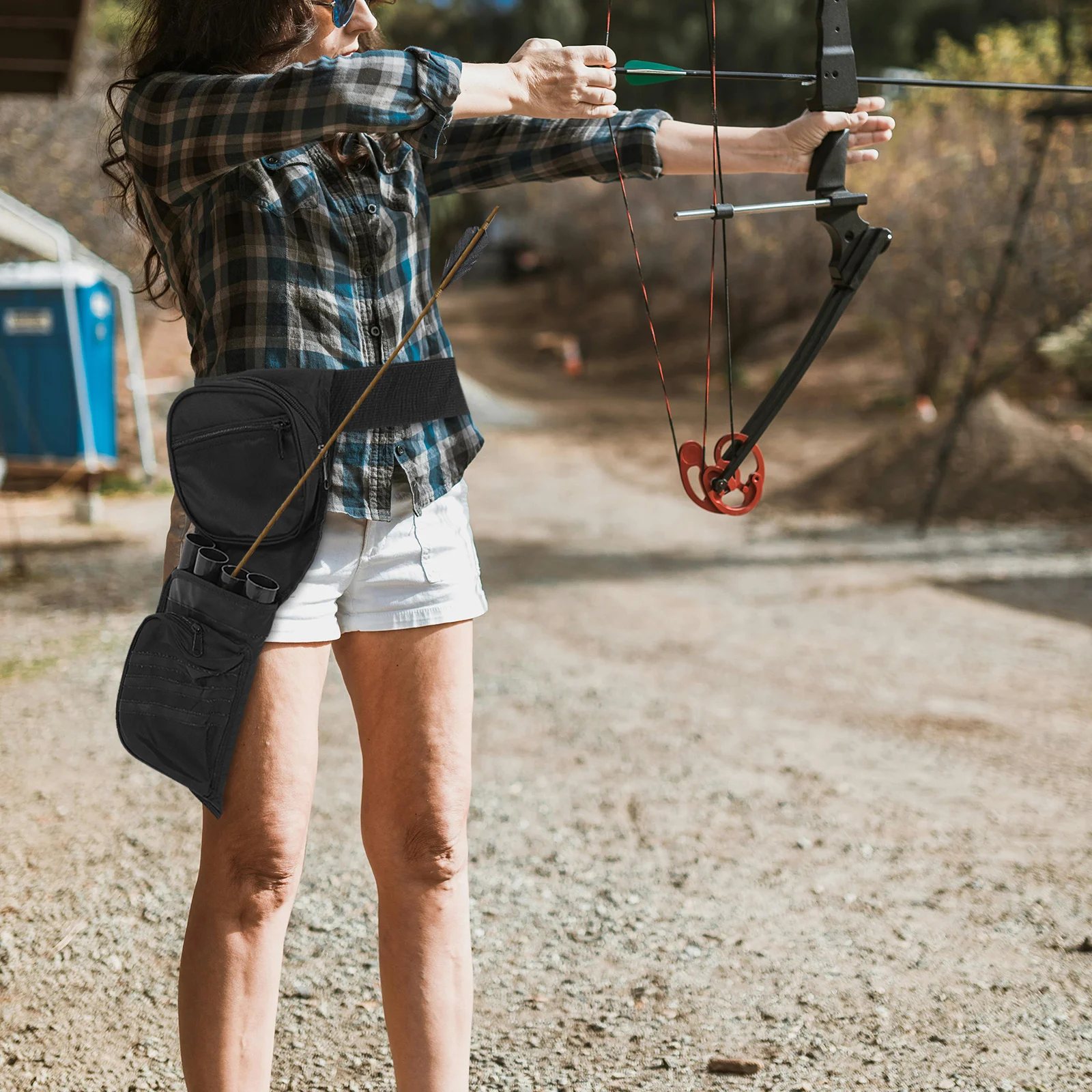 

3 Pipes Arrow Cylinder Bow Short Style Premium PVC Oxford Material Sturdy Adjustable Buckle Arrow Pouch for Outdoor