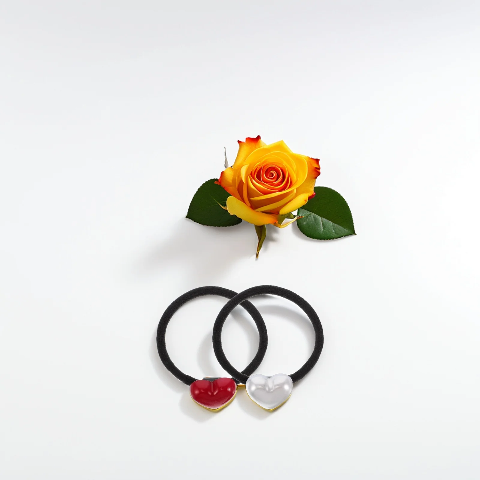 

2pcs High Elastic Heart Ties Soft Seamless for Thick Hair No Damage Stylish Ponytail Holders Spiral Loop Hair Accessories Girls