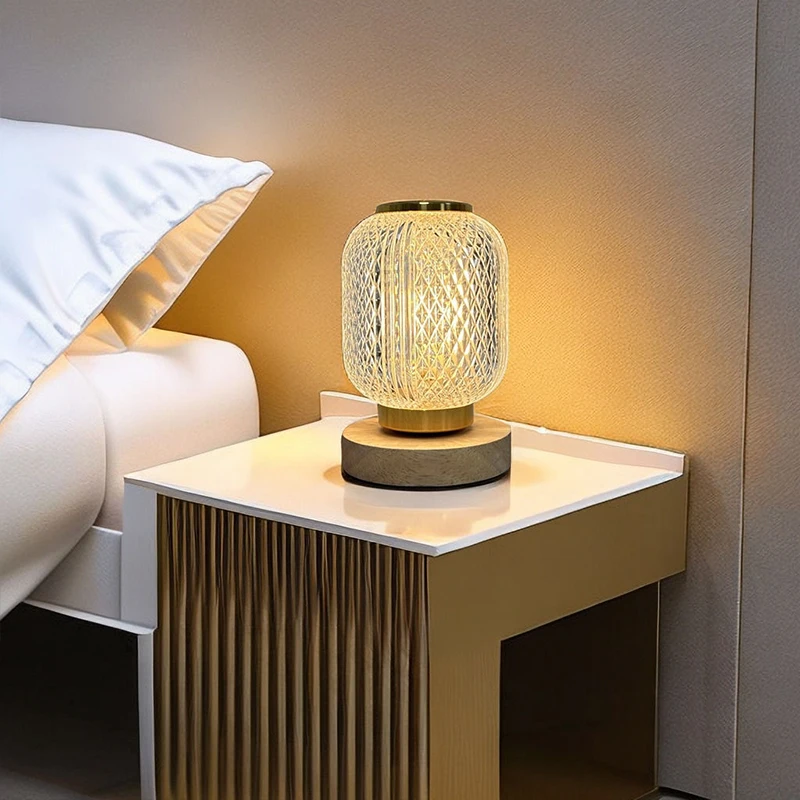 LED Crystal Table Lamp Battery USB Powered Night Lamps Bedroom Living Bedside Lighting Fixture Nordic Home Decoration Desk Light