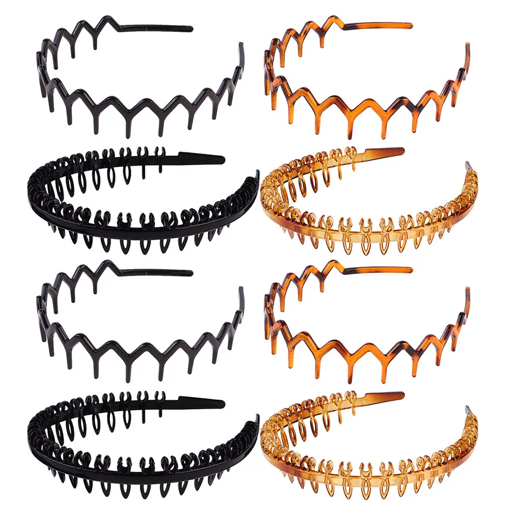 

Набор из 8 пластиковых нескользящих ободков для волос с зубчиками, удобные и безопасные для всех возрастов, для ежедневного использования и особых случаев