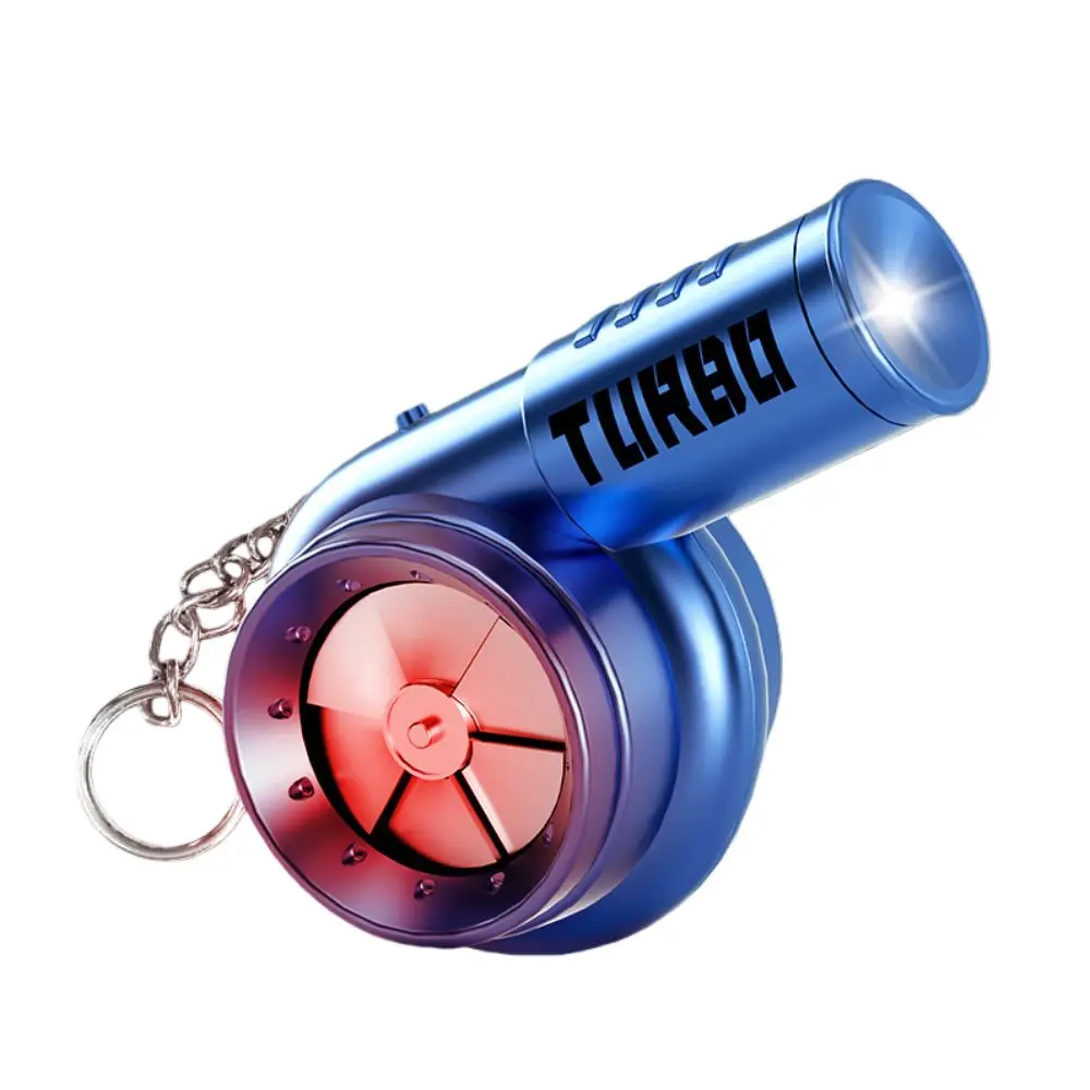 With Sound Turbo Key Chain Light Torch Car Keyring Turbocharging Pendant Plastic Glowing Simulation Turbo Christma Gifts