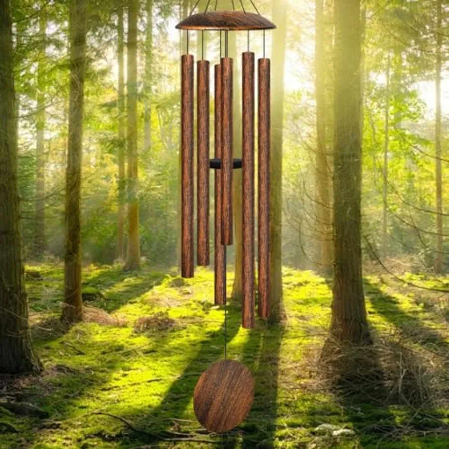 

45 Large Wind Chimes for Outside with 6 Thick Aluminum Tubes Vintage Style Deep Tone Relaxing Melody Ideal Garden Patio Decor a