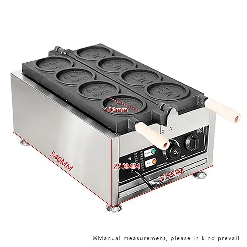 

-Electric gas bubble round industrial commercial Cheese Gold Coin waffle maker machine