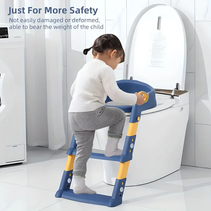 2 In 1 Stackable Toilet Step Stool Stable Non Slip Toddler Potty Training  S tool Lightweight Portable Wide Non Slip Pedals