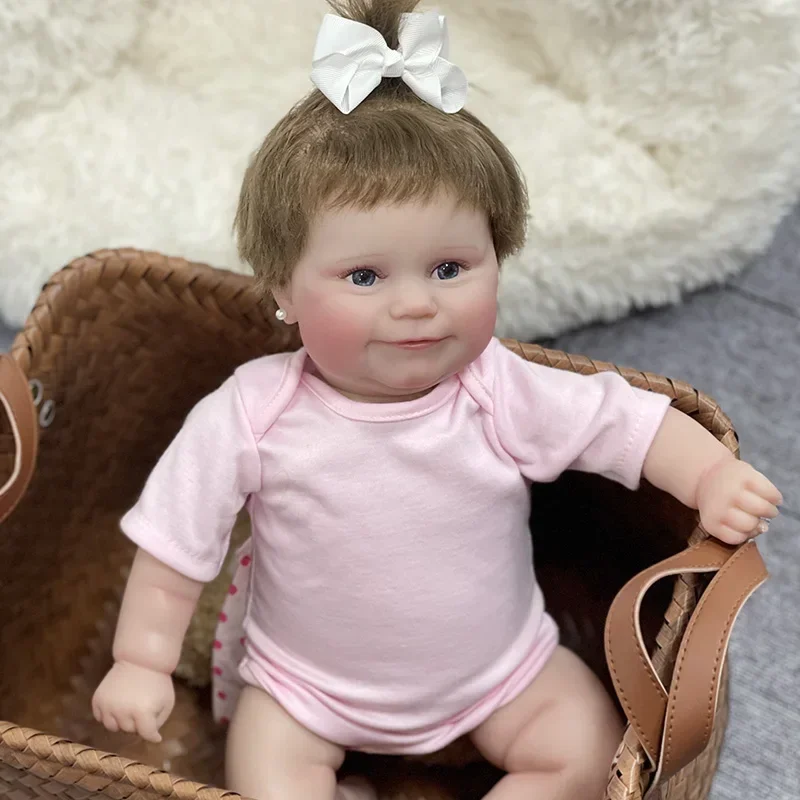 NPK 50CM Maddie Reborn Baby Full Body Silicone Girl Doll Toddler Doll Hand-Draw Hair 100% Hand Painted doll