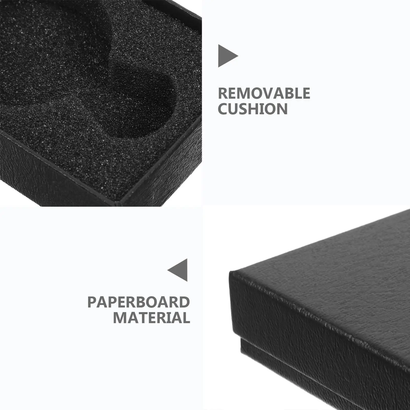 10pcs Pocket Watch Storage Case with Sponge Liner – Scratch-Resistant Black Cardboard Jewelry Box for Watch Collection