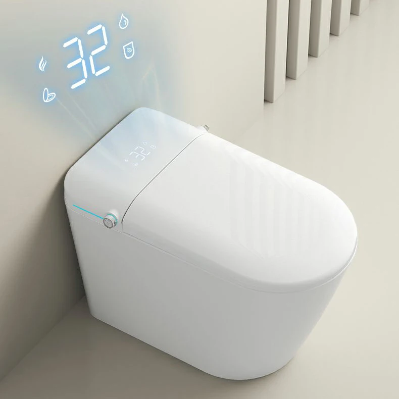 Modern Apartment Bathroom Floor Mounted Water Saving Remote Control Seat Heating Toilets Siphon Jet Flushing Ceramic S-trap