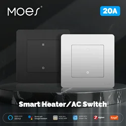 MOES Tuya 20A ZigBee Smart Heater AC Switch High Load Electricity Monitor Double Pole App Remote Control Support Alexa Google