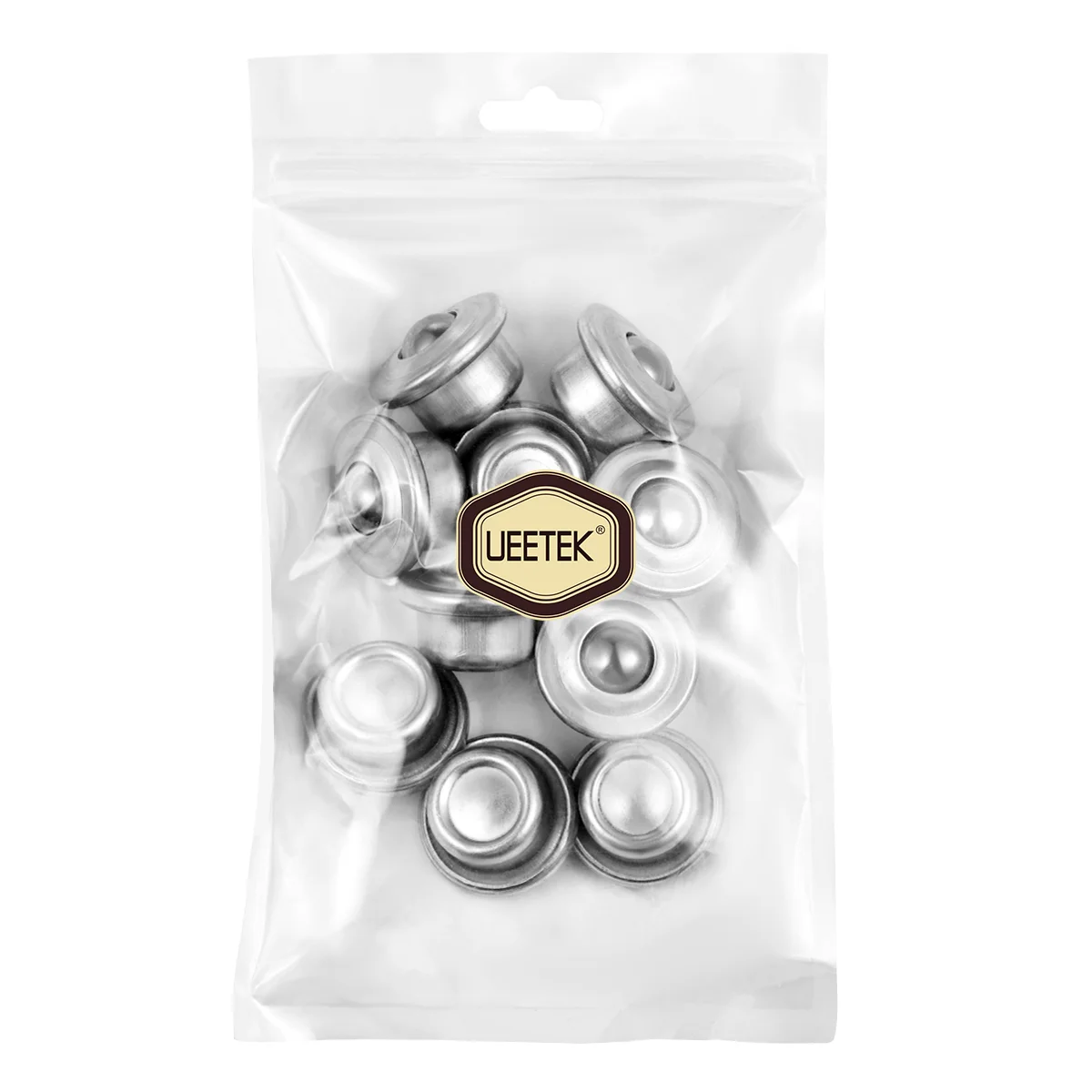 UEETEK 10pcs Stainless Steel Universal Base Metal Ball Bearing Casters Mounted Bearing Transfer Bearings