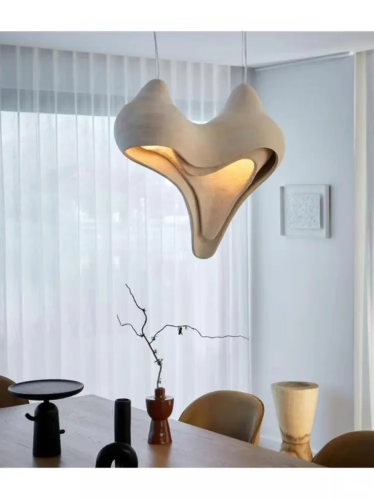 French Gypsum Restaurant Pendant Lamp Living Room Lamp Conch Lamp Wabi Sabi Style New Bedroom Bedside Lamp Staircase Lamp