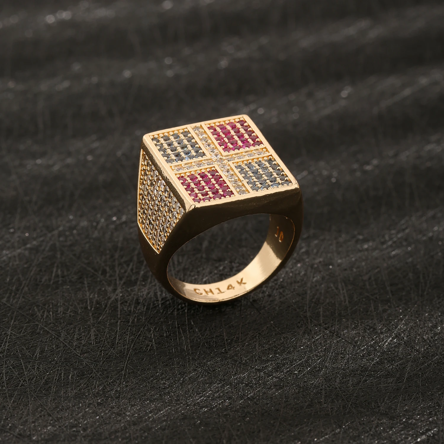 Magic cube color ring 8/9/10/color ring square ring men's jewelry banquet large party wear gambling decorations