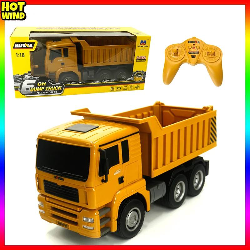 

6-channel Remote Control Dump Truck Engineering Car Alloy Simulation 1:18 Children's Toy Car Model Gift Rc Cars