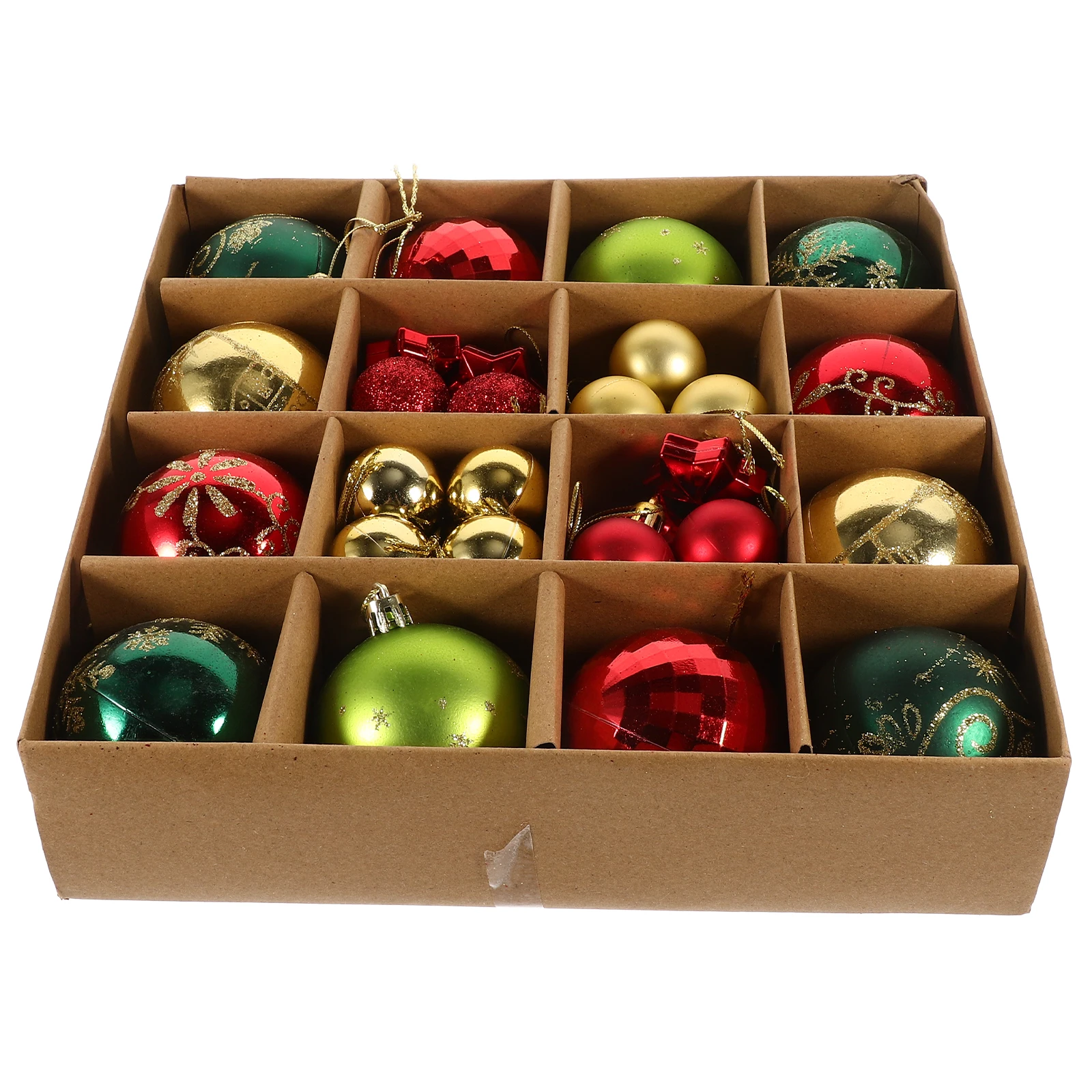 

44Pcs Christmas Balls Hanging Ornaments Plastic Xmas Tree Decorations Hanging Ball Pendant Reusable Party Supplies