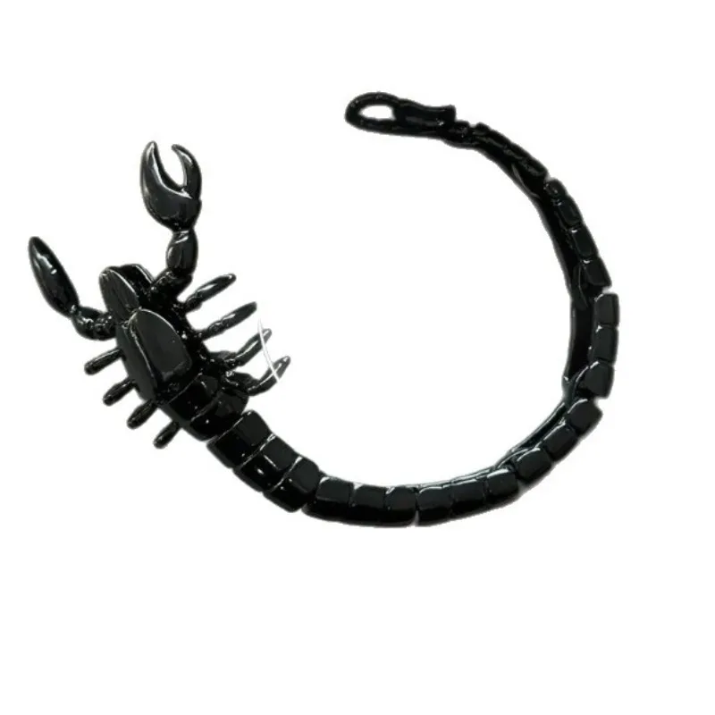 شخصية الإبداعية الهيب هوب الشرير الإسورة 2025 جديد قوي الأسود العقرب الحيوان التيتانيوم الصلب الرجال سوار مجوهرات هالوين #4