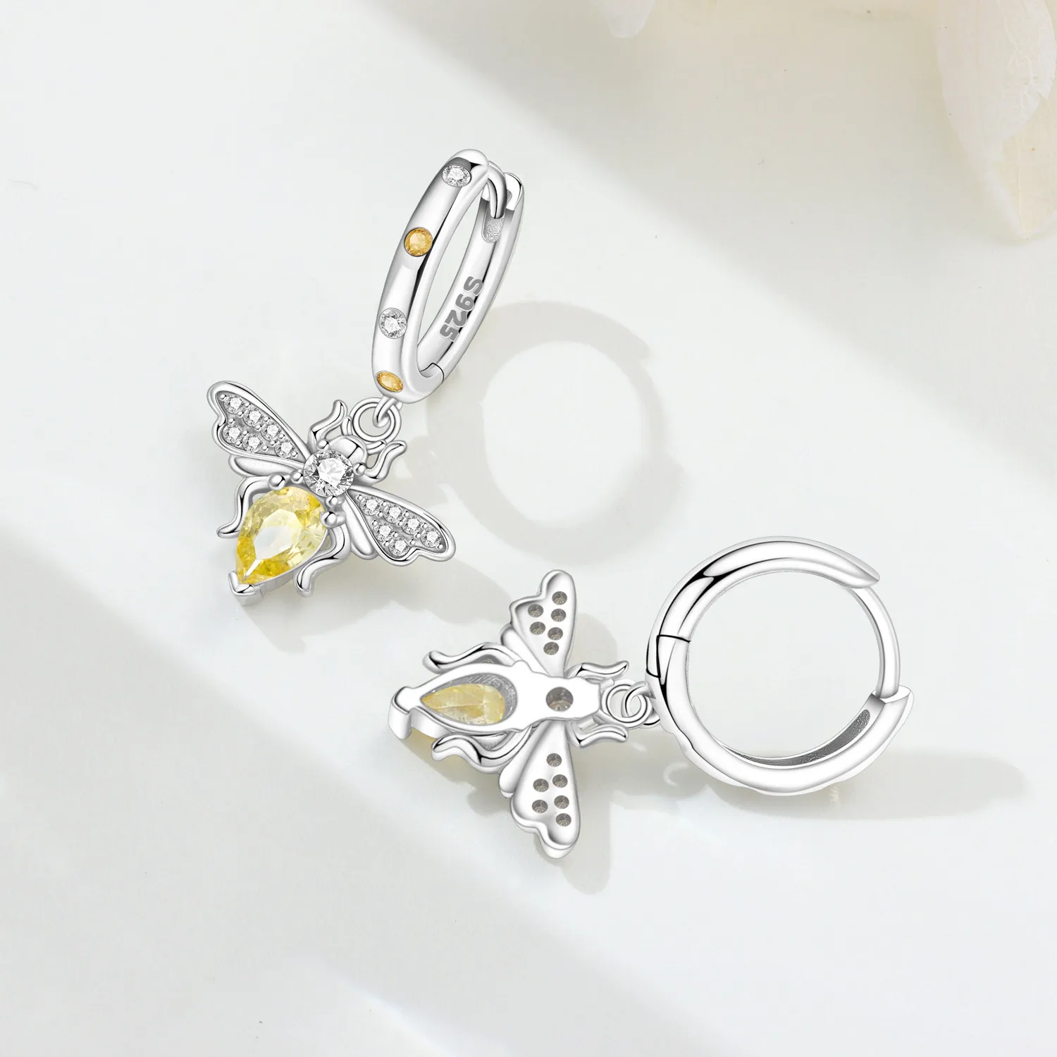 

PANPOKI 925 Sterling Silver Bee Insect Earrings Original Jewelry Drop Earrings Jewelry Party Anniversary Trendy Gifts
