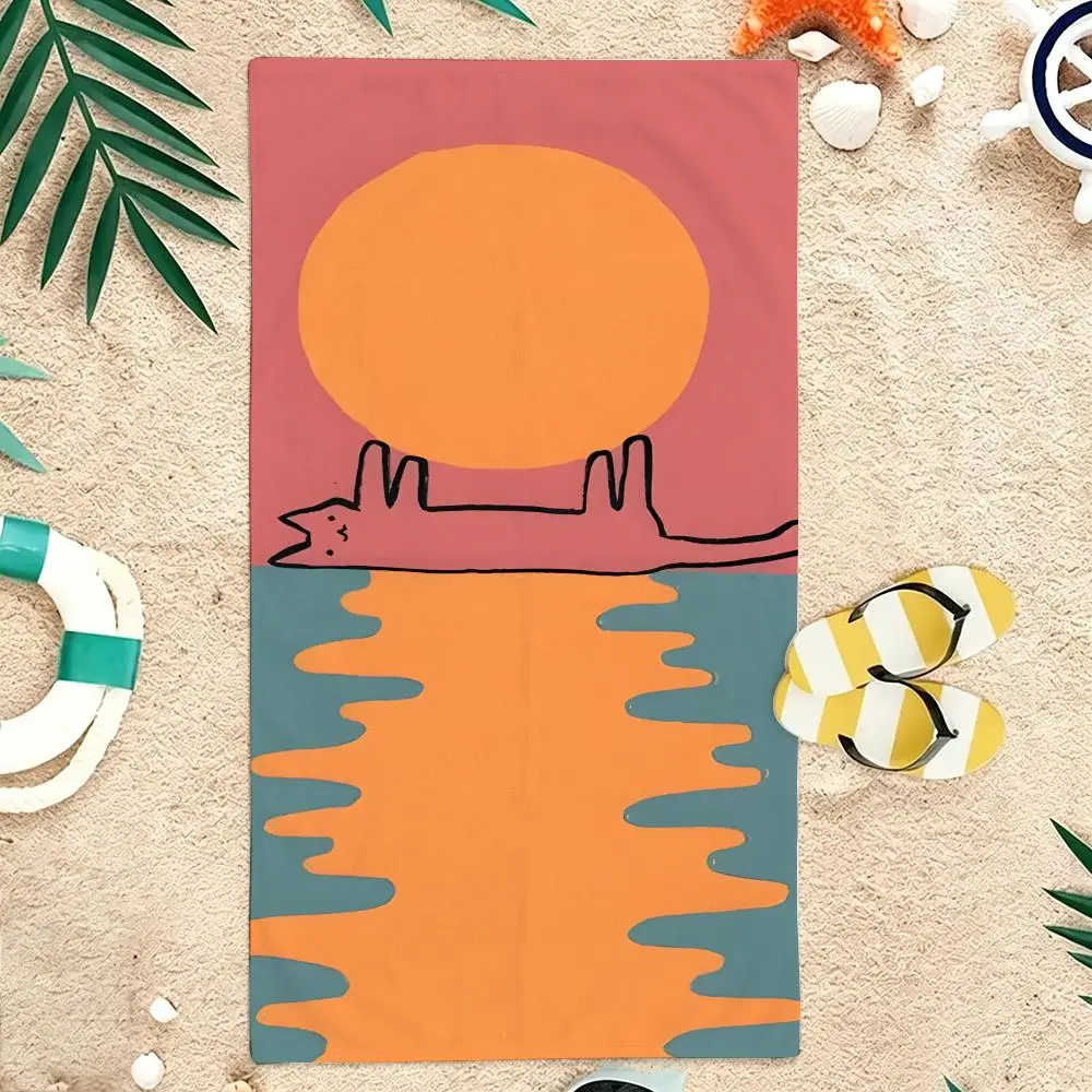 Cute Everything can be cat Towel Microfiber soft Beach Towel for Travel Fitness Sauna Bathing Camping
