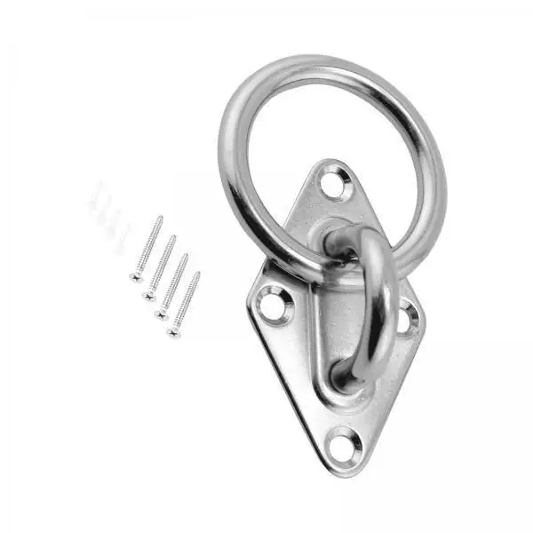 Marine Deck Hardware Diamond Pad Eye Plate with Ring Heavy Duty Stainless Steel for Training Strap Shade Sail