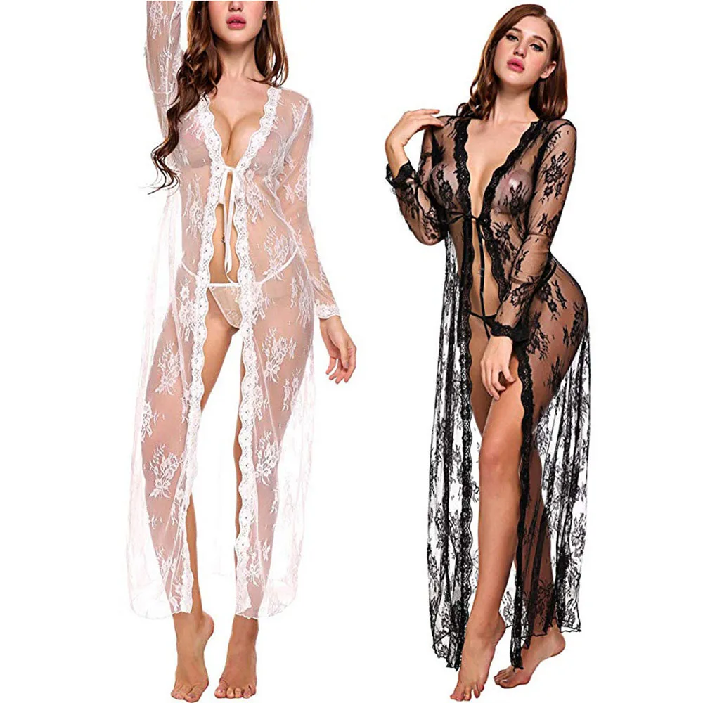 

Women Sexy Transparent Nightgown Babydoll Lingerie Long Erotic Nightdress Evening Temptation Underwear