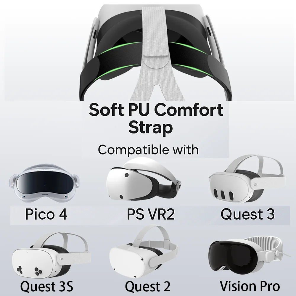 حزام رأس مريح لتخفيف الضغط من البولي يوريثان لـ Vision Pro / PSVR2 / PICO4 / Quest 3 ملحق وسادة تخفيف الضغط الناعمة القابلة للتعديل