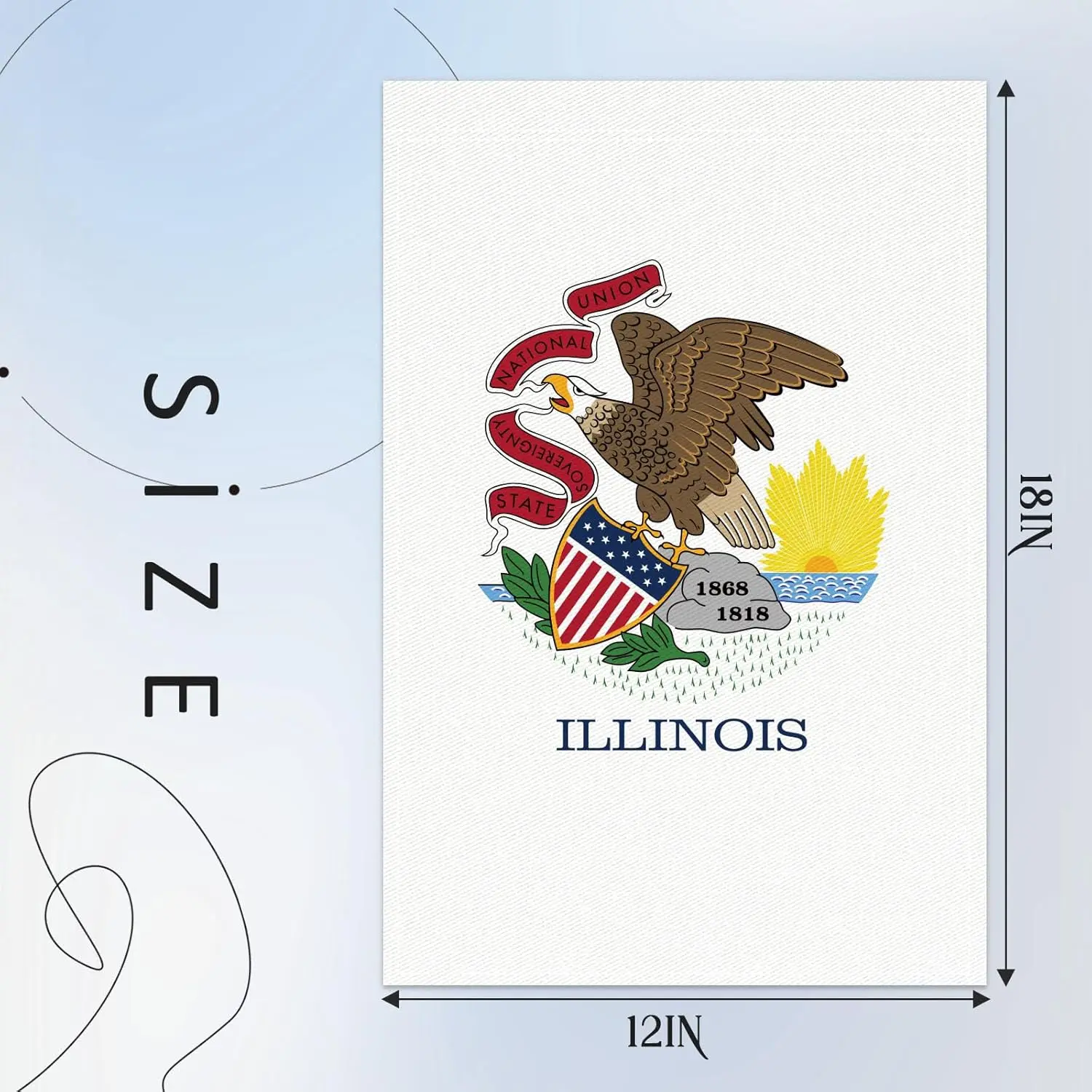 Illinois State Garden Flag 12x18 Inch Double Sided States Flags with Vivid Color for Outside Decor, 3 Ply Heavy Duty Illinois Fl