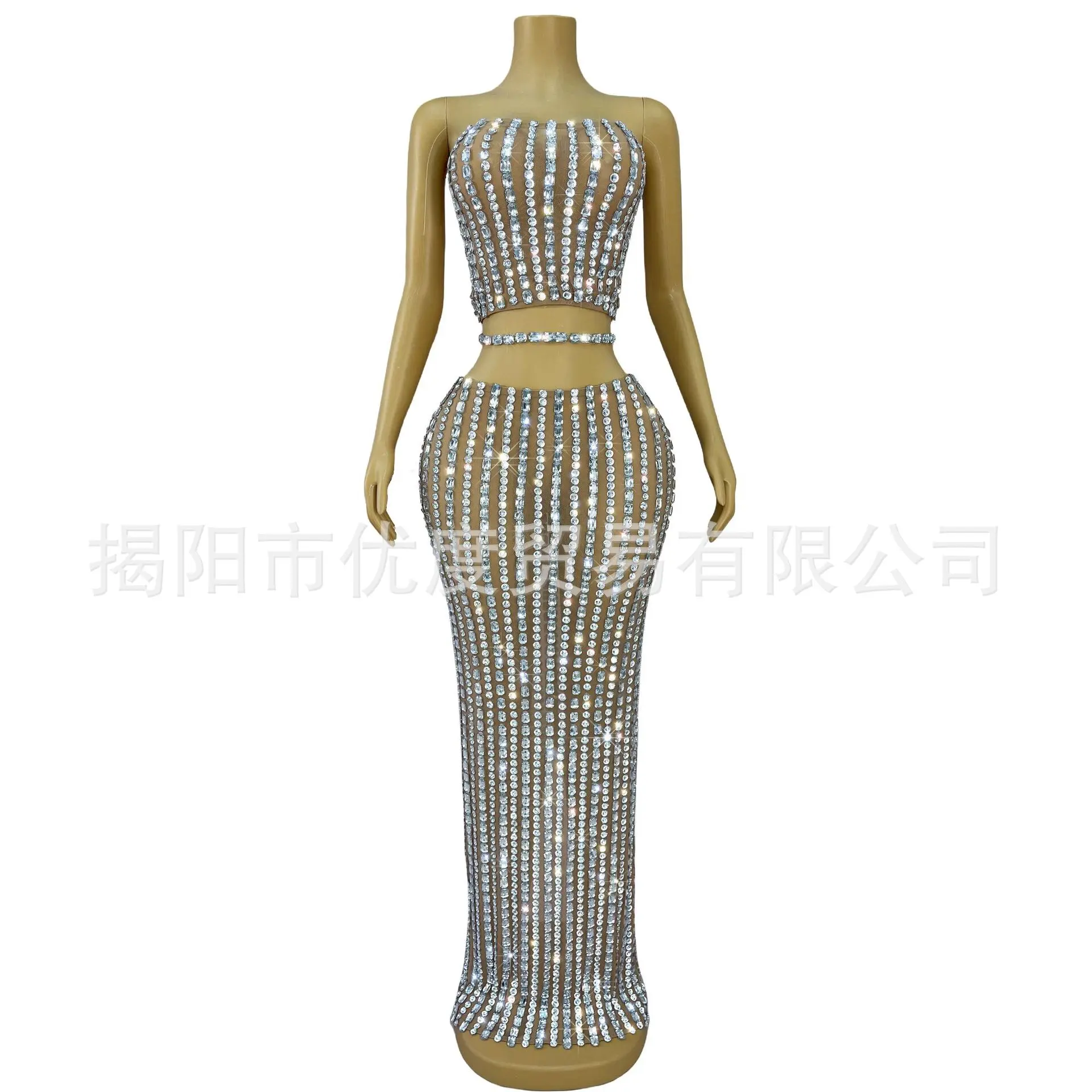 

Сексуальное тяжелое длинное платье ручной работы со стразами, сетчатое платье, барное вечернее шоу, параллельные линии, Vestidos De Graduaciones Mujer