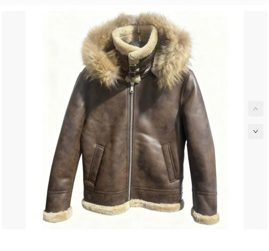 

Зимние мужские куртки из натуральной кожи, повседневные длинные пальто, мужские куртки с капюшоном в стиле ретро, пальто из овечьей кожи с лацканами, большие размеры Chaquetas