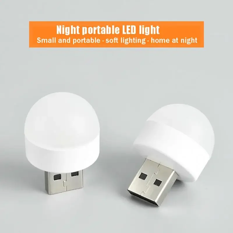 Portable LED Light Mini Night Light USB Plug Lamp Computer Mobile Power Charging Small Book Lamp Eye Protection Reading Light