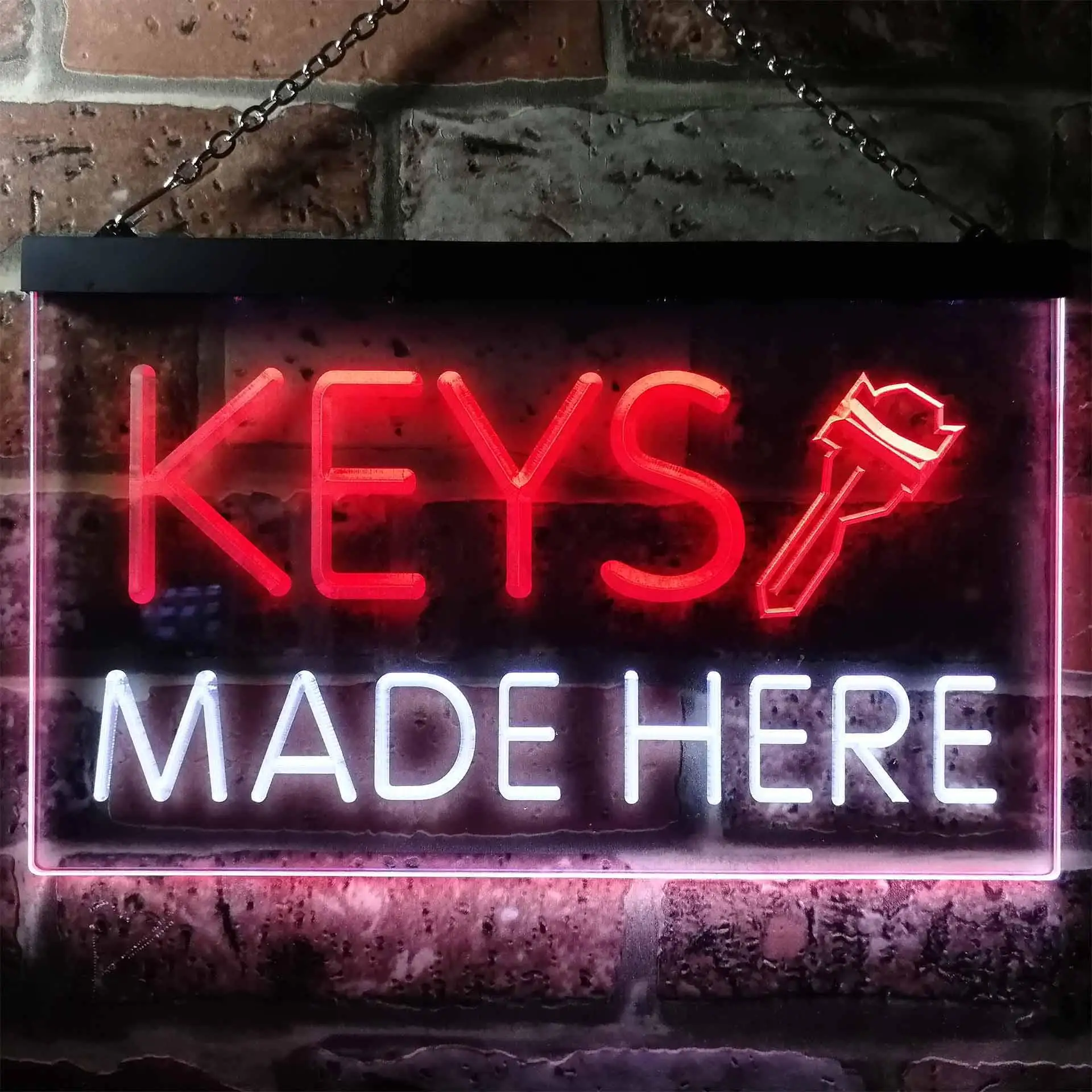Key Made Here Dual Color Led Neon Sign st6-i0520