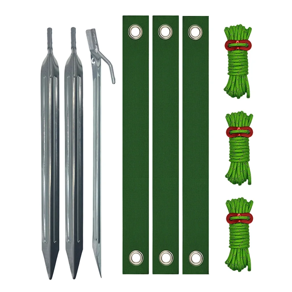 

9pcs Tree Support Kit with Strong Ground Nails Straps and Rope for Tree Stability and Wind Resistance in Outdoor Settings