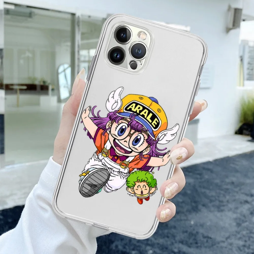 Dr Slump Arale Phone Case For iPhone 15 11 12 13 14 Mini Pro Max XR X XS TPU Clear Case For 8 7 6 Plus SE 2020