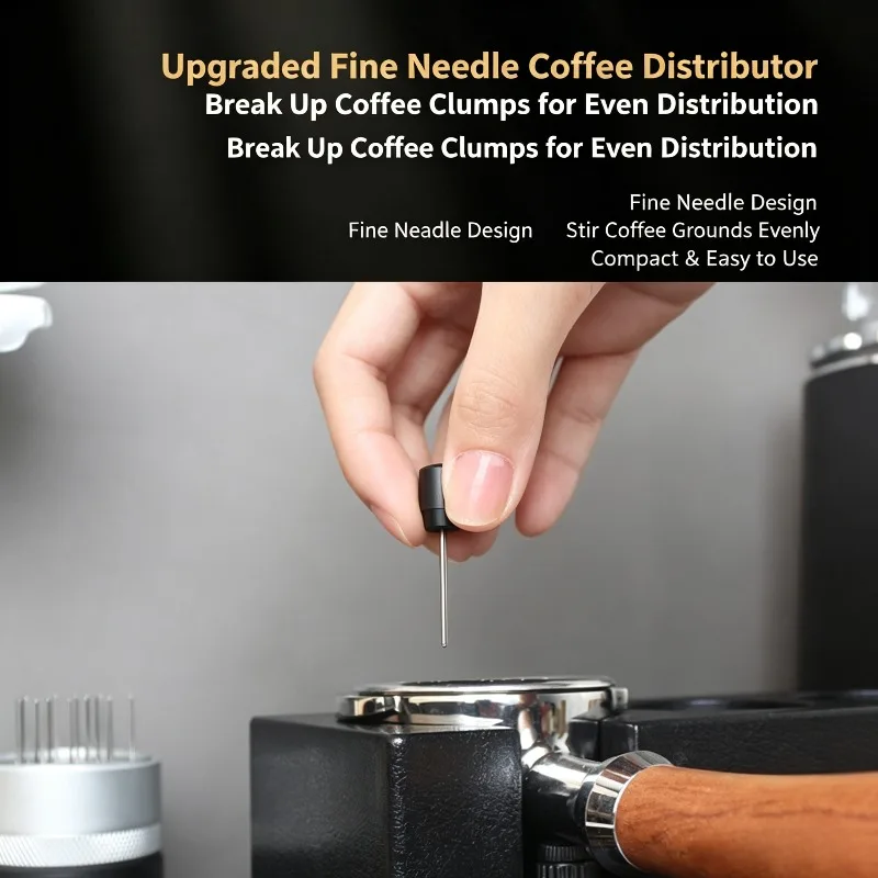 Rotary Coffee Distributor Needle Type Coffee Powder Breaker for Espresso Portafilter 51mm 58mm