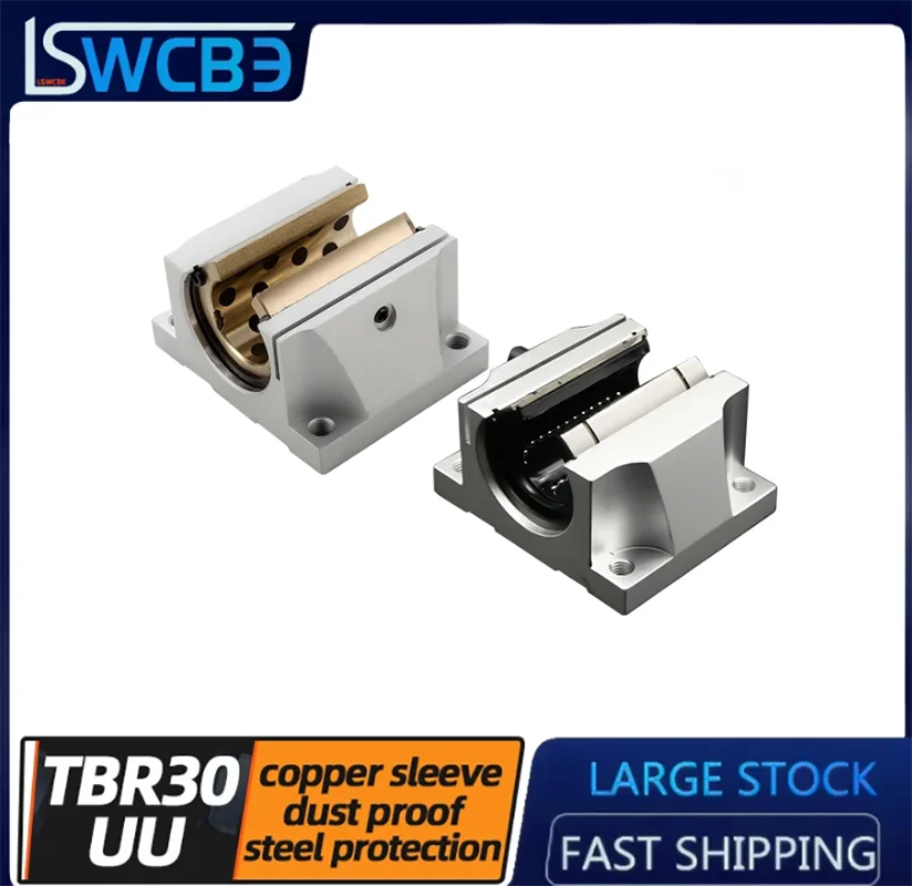 

Linear Bearing Box-type Slider Open Type Linear Optical Axis Sliding Bearing TBR30 Copper Sleeve, Dustproof and Steel Protection