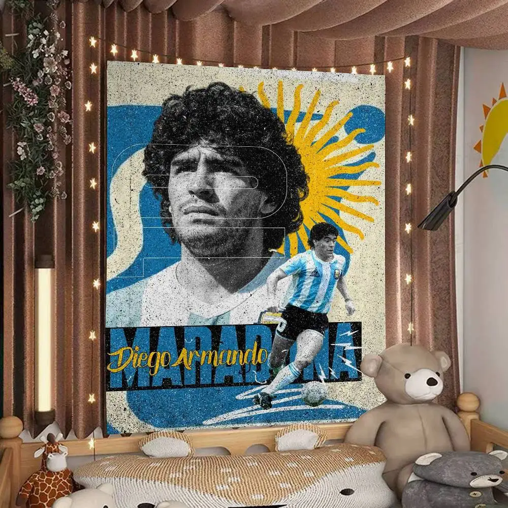 دييغو أرماندو مارادونا نسيج ملون للتعليق على الحائط التارو الهبي سجاد الحائط ديكور المنزل #1