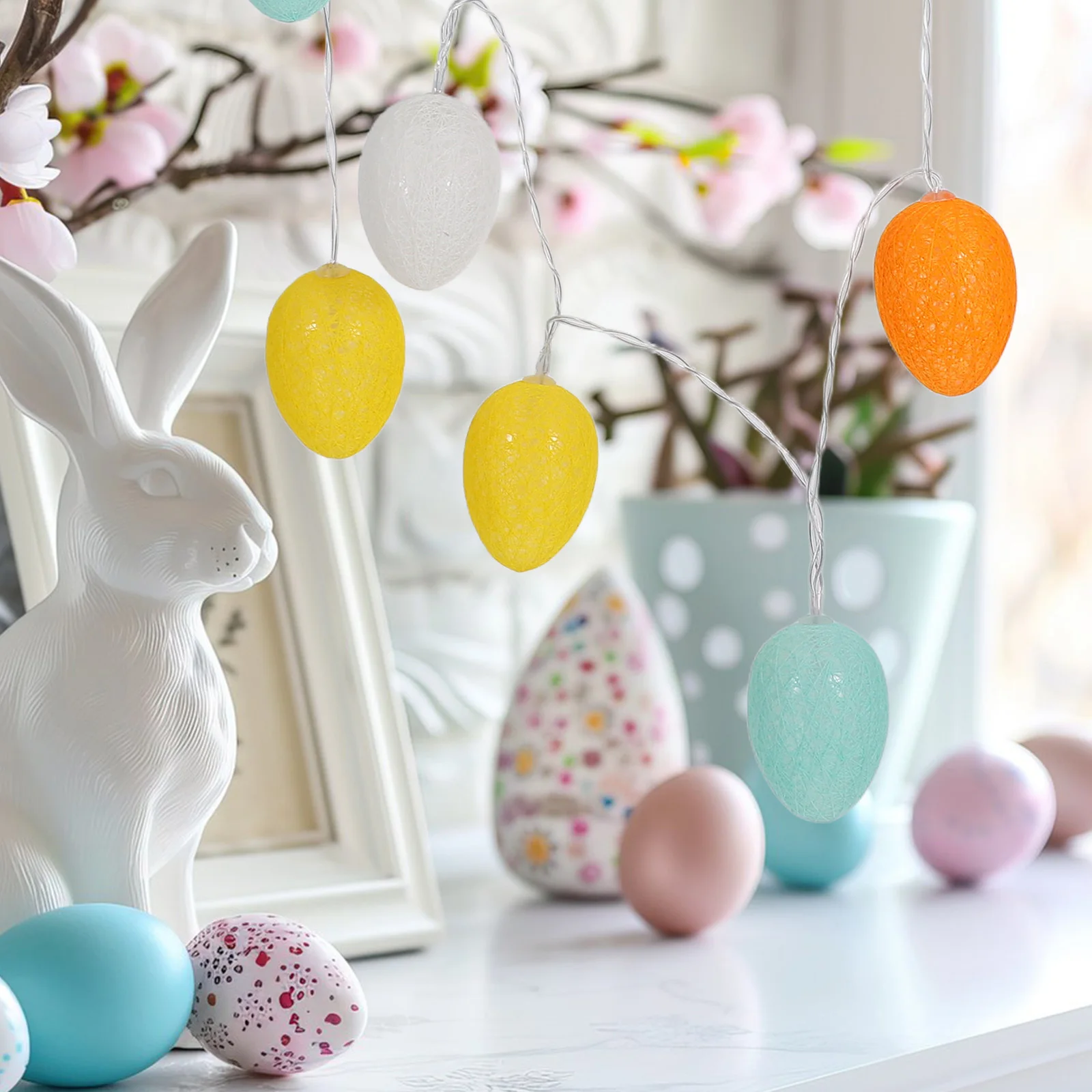 تعمل سلسلة بيضة عيد الفصح الخفيفة LED أضواء الحفلات الزخرفية جو احتفالي للاحتفال الداخلي في الهواء الطلق #1