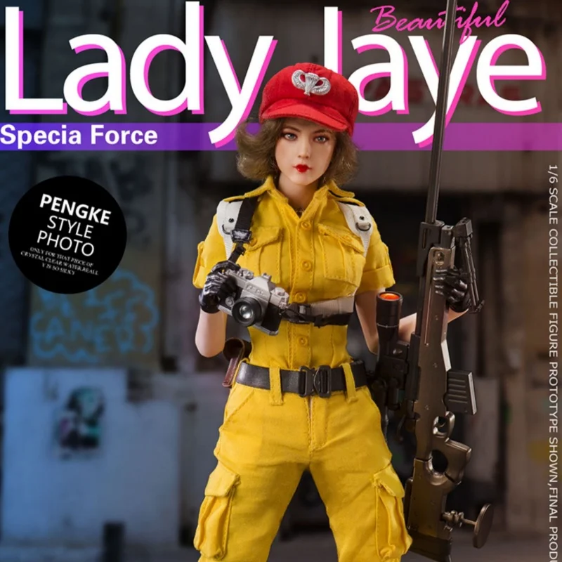 In Stock JEU BBK012 1/6 GIJOE Sniper Yellow Jumpsuit Female Warrior Full Set 12inch Action Figure Movable Dolls Toys