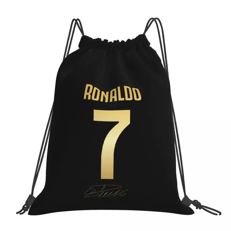 Mochilas CR7 Cristiano Ronaldo, bolsas portátiles con cordón, paquete de bolsillo, bolsa para artículos diversos, mochila para hombre, mujer, estudiantes