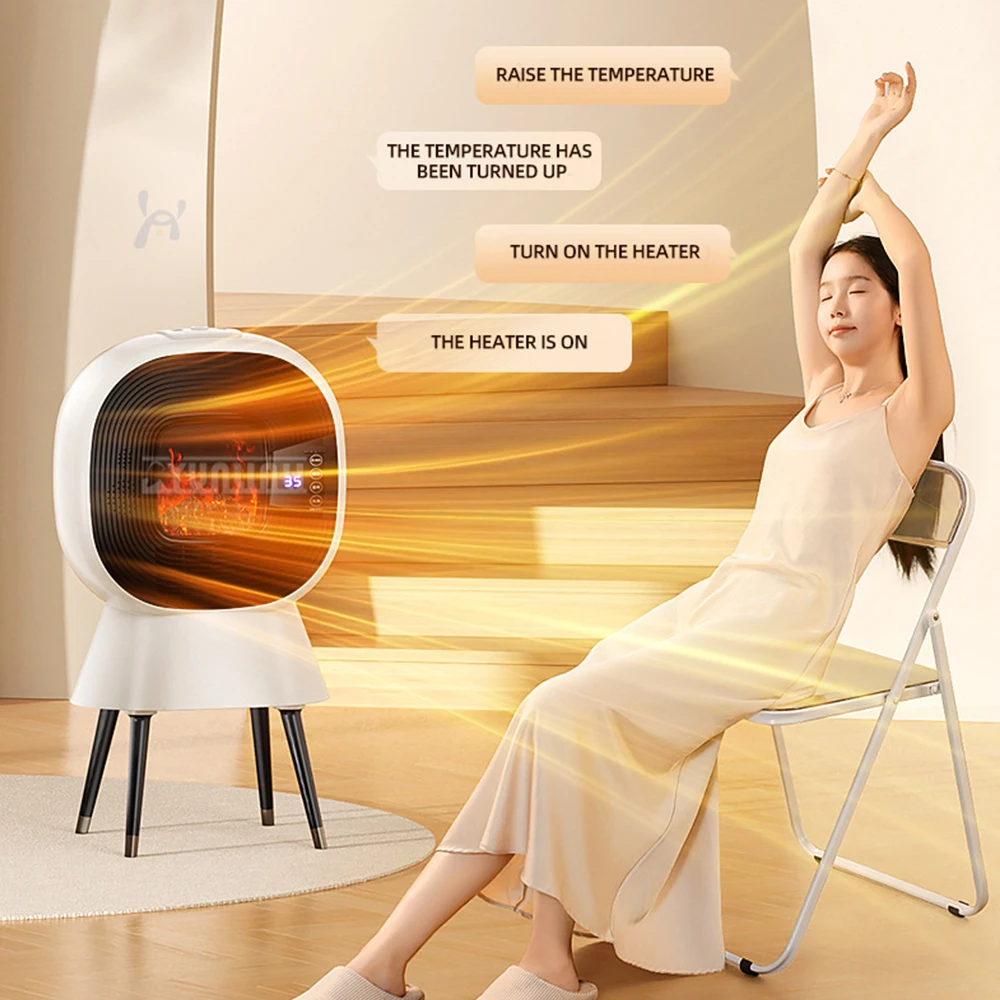 Calentador de chimeneas para sala de estar, chimenea eléctrica de llama simulada, calefacción para baño