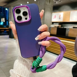 For Infinix Hot 40 Pro Case Infinix Hot 40 Phone Case Infinix Hot 40i Capa Infinix X6837 With Lanyard Metallic Aurora Matte Case