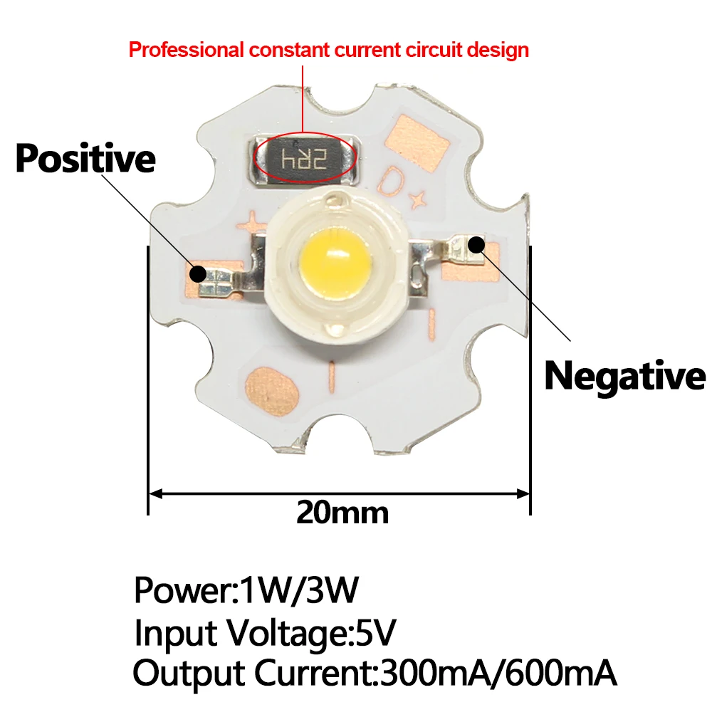 10pcs 3V 5V 12V 1W 3W High Power LED Cold White Beads Red Green Blue UV Full Spectrum Battery Light Circuit Board With 20mm PCB