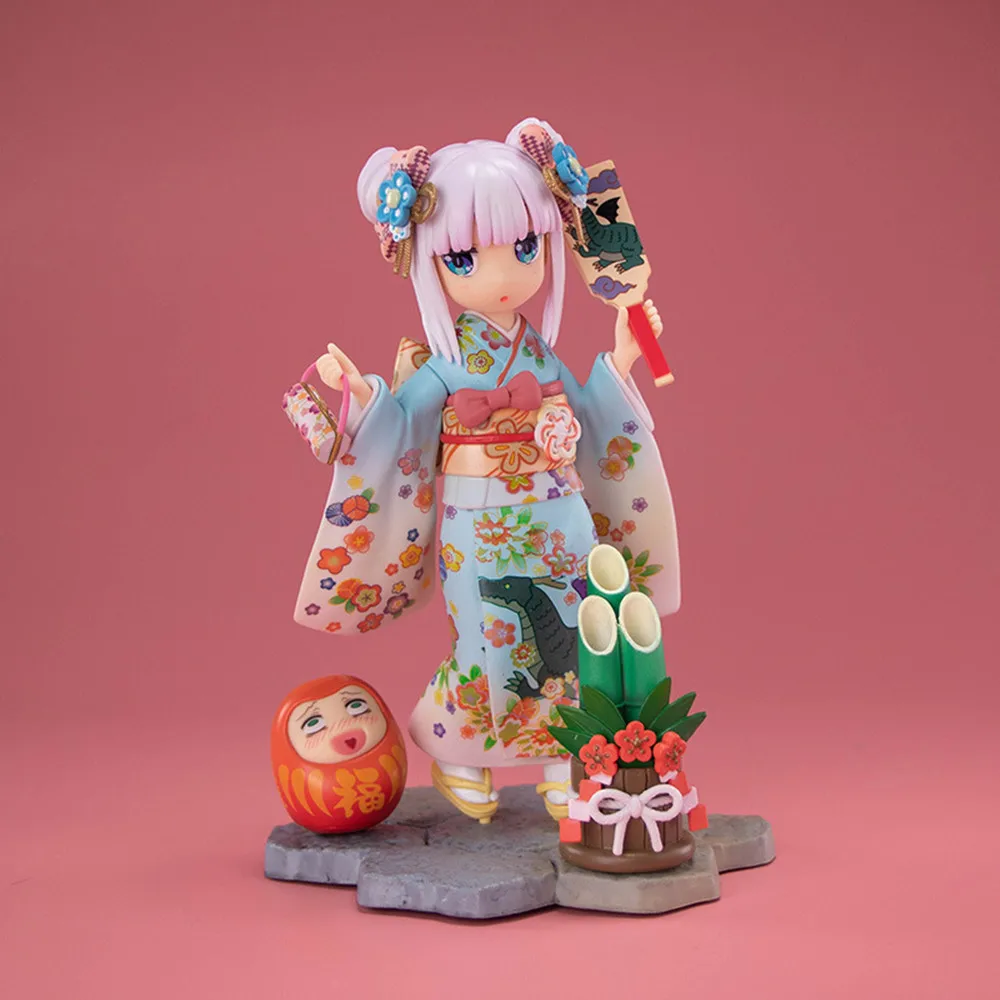 Miss Kobayashi's Dragon Maid Anime Figure Dragon Maid Kanna Kamui Kimono Action Figure Collection Model Kid Halloween Gift