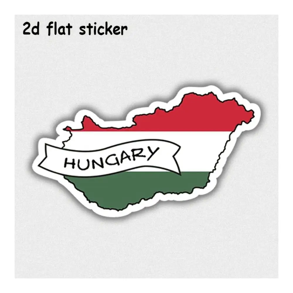 Hungary Flag Map Design Sticker For Cars, Laptops, Windows, Doors, Fridges, Water Bottles
