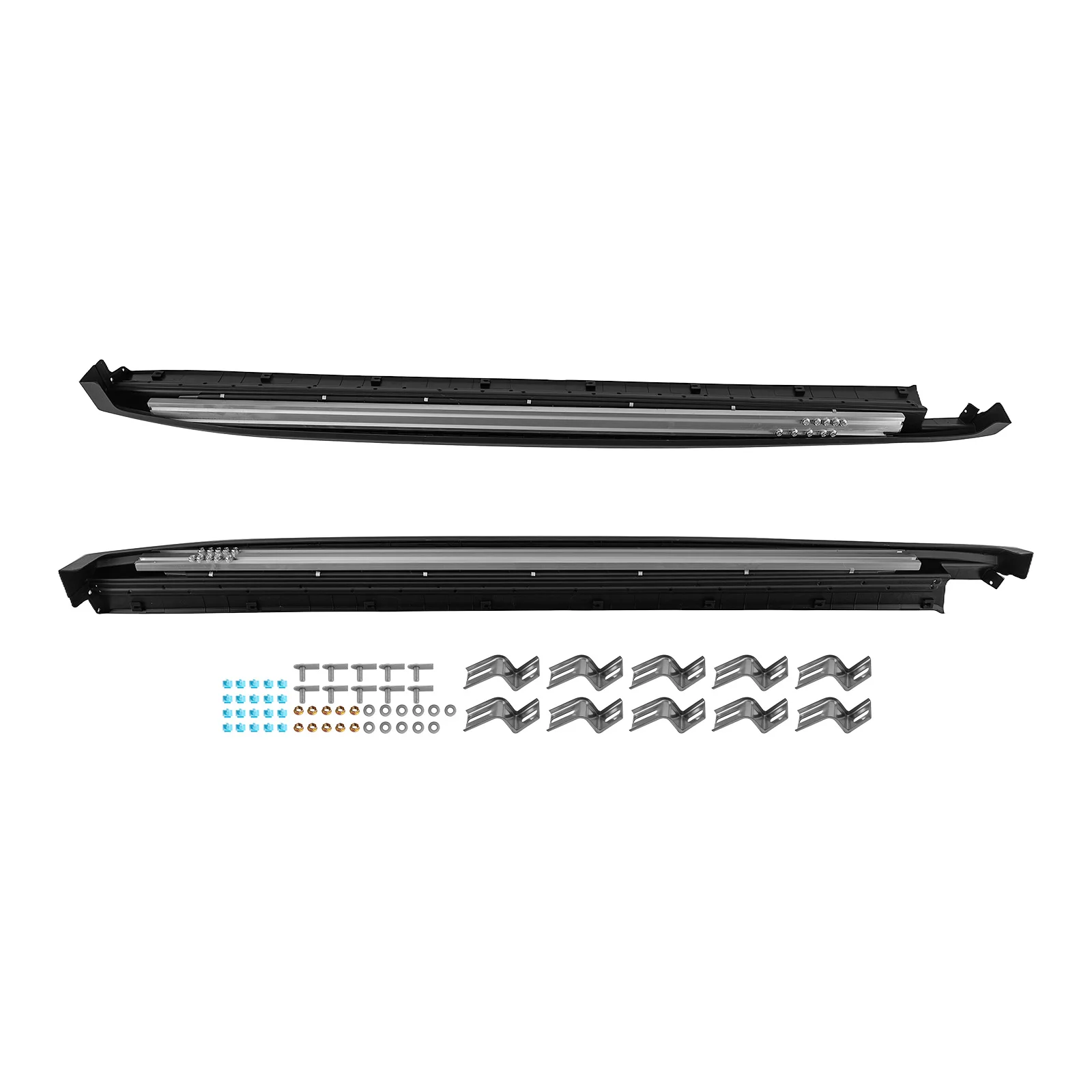 خطوات جانبية لشركة Nerf لسيارة Hyundai Santa Fe 2019-2023 مصنوعة من سبائك الألومنيوم الأسود غير قابلة للانزلاق